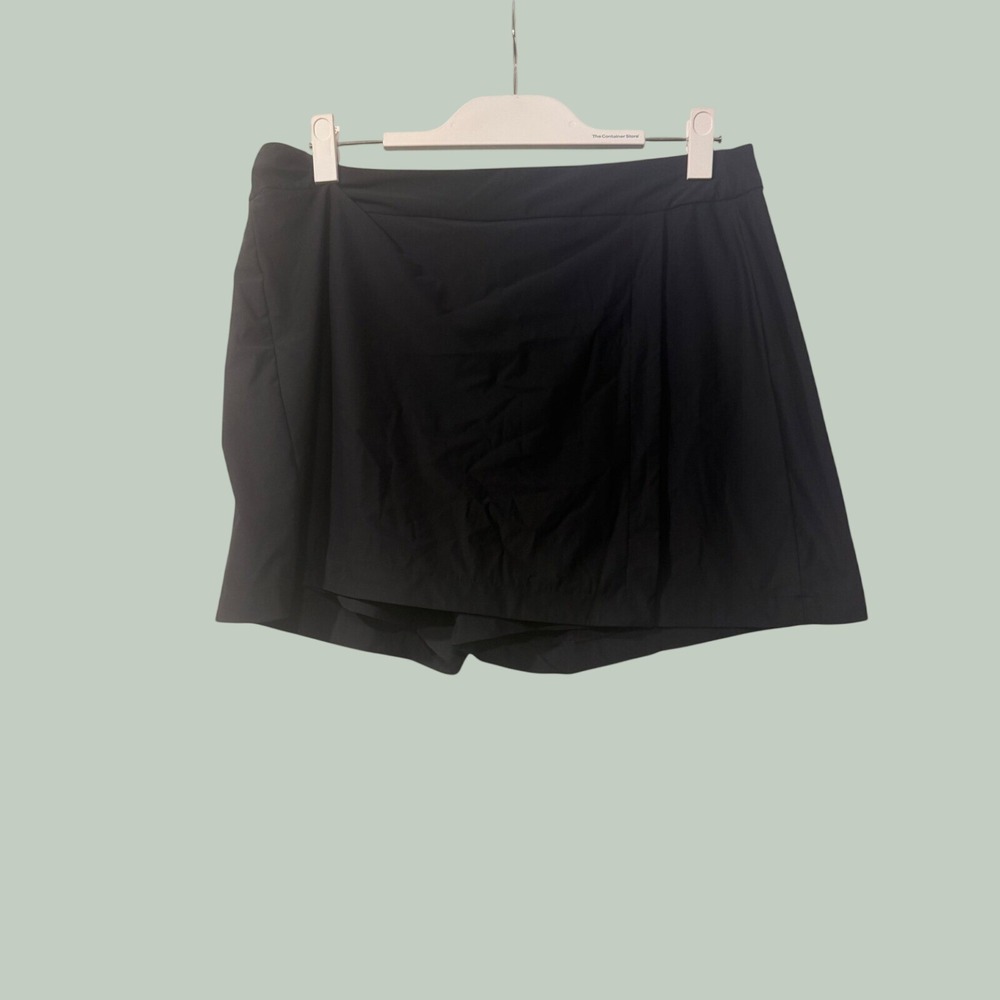 Spanx Sunshine Solutions Skort Womens Large Black Active Golf Tennis Skirt